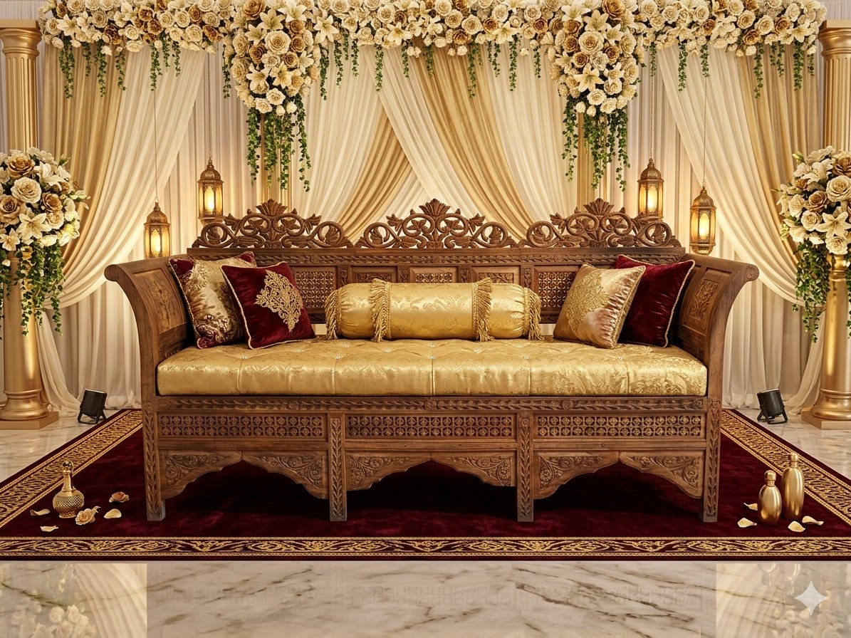 Premium Carved Sofa — ZS Banquet Supply