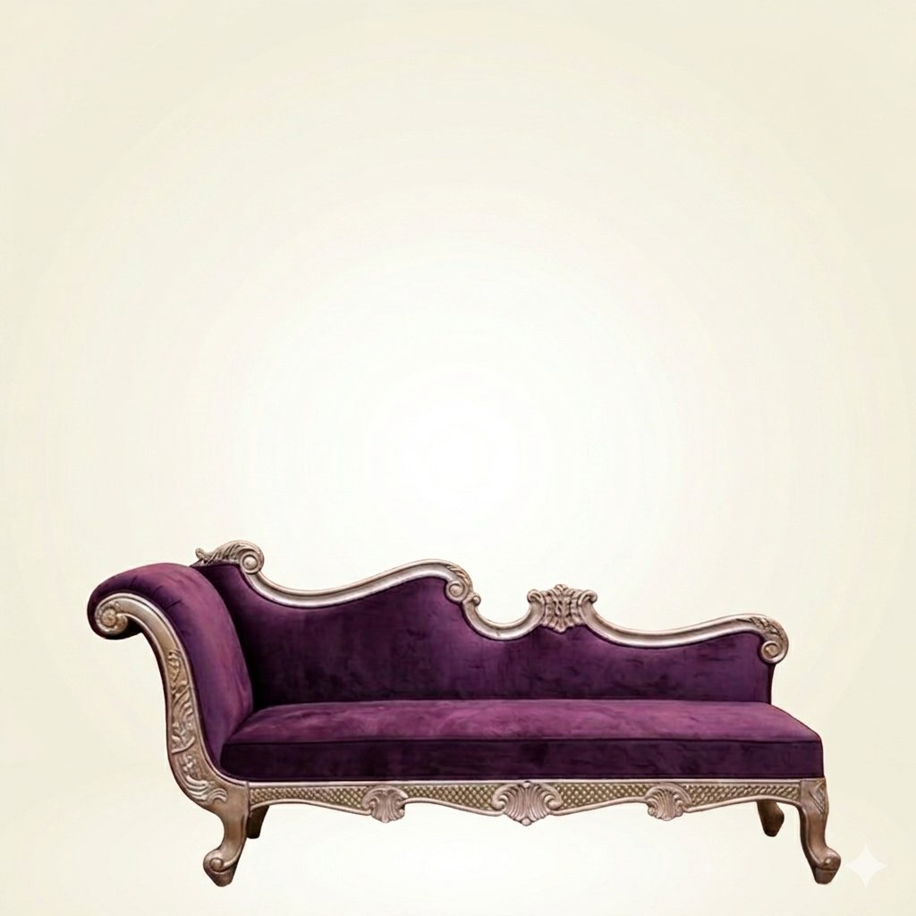 Carved Chaise Lounge — Purple