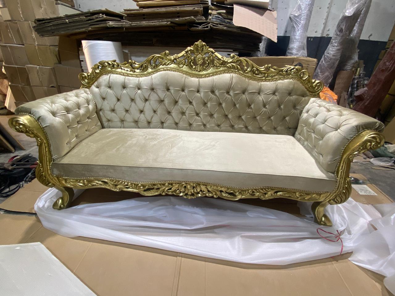 Grand banquet sofa champagne gold handcrafted