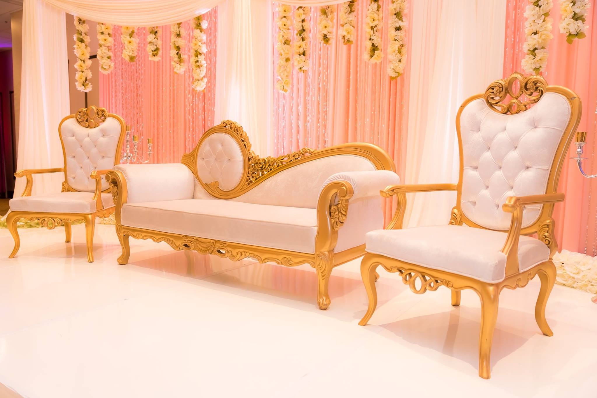ZS Banquet Supply sofa and chairs — installed in a USA banquet hall