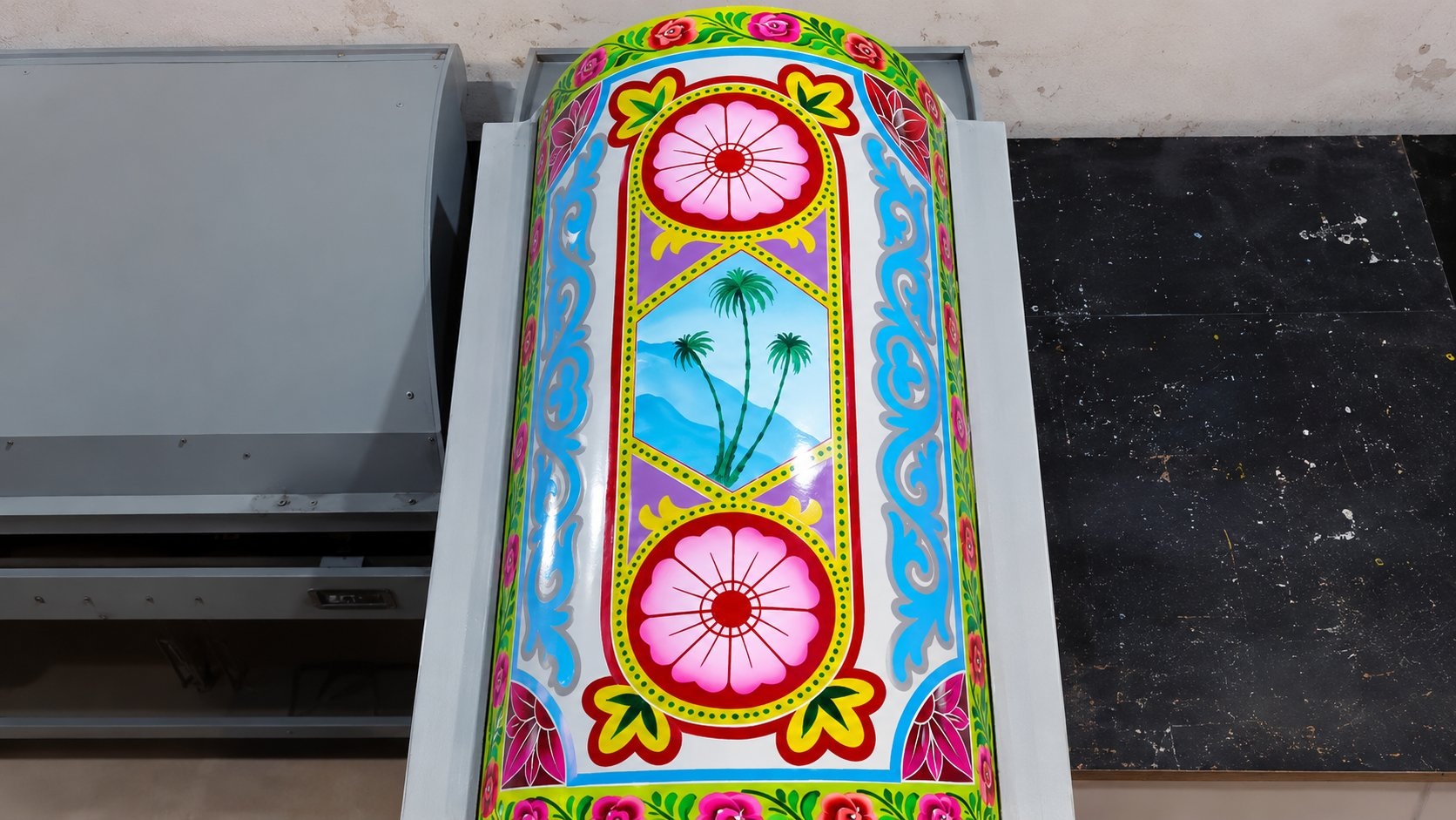 Truck art custom painting — ZS Banquet Supply workshop